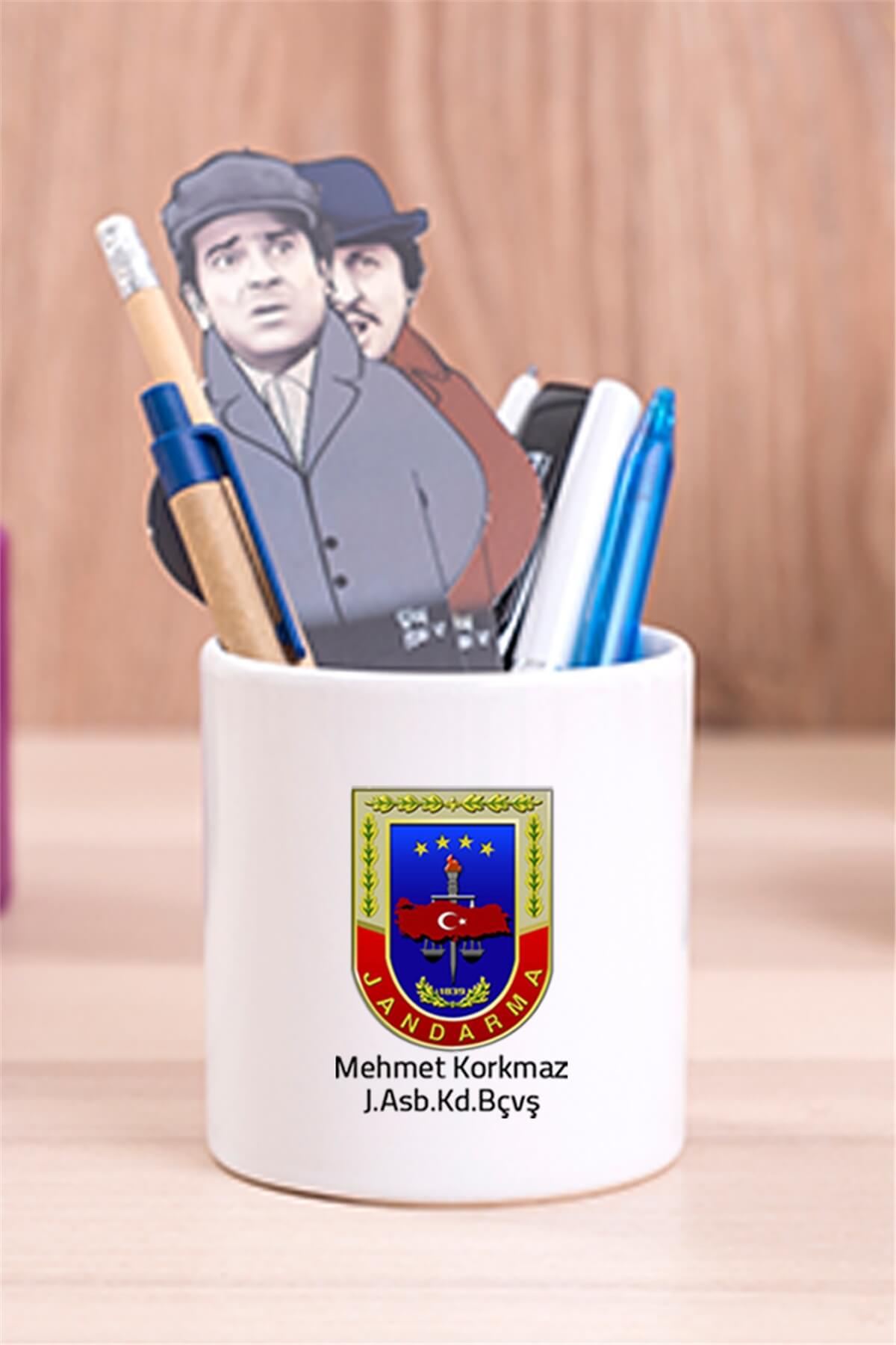 Jandarma Logolu Seramik Kalemlik