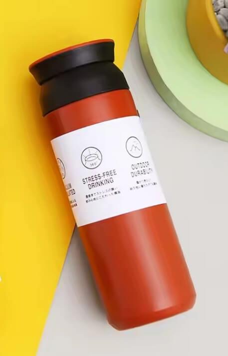 Japon Tarzı 500ml Süzgeçli Kırmızı Promosyon Çelik Termos