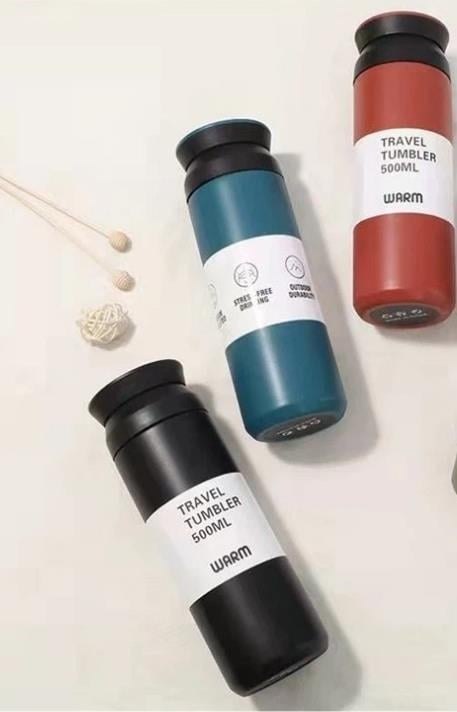 Japon Tarzı 500ml Süzgeçli Mavi Promosyon Çelik Termos