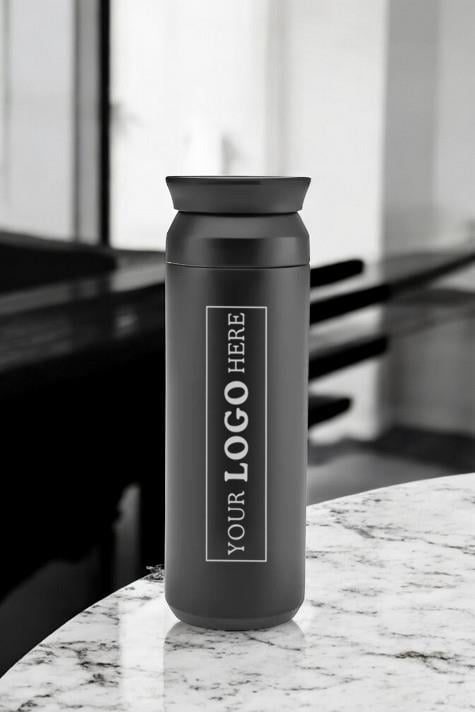 Japon Tarzı 500ml Süzgeçli Siyah Promosyon Çelik Termos