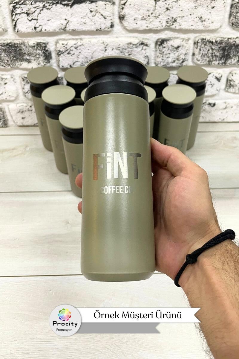 Japon Tarzı 500ml Süzgeçli Yeşil Promosyon Çelik Termos 5153-EMR