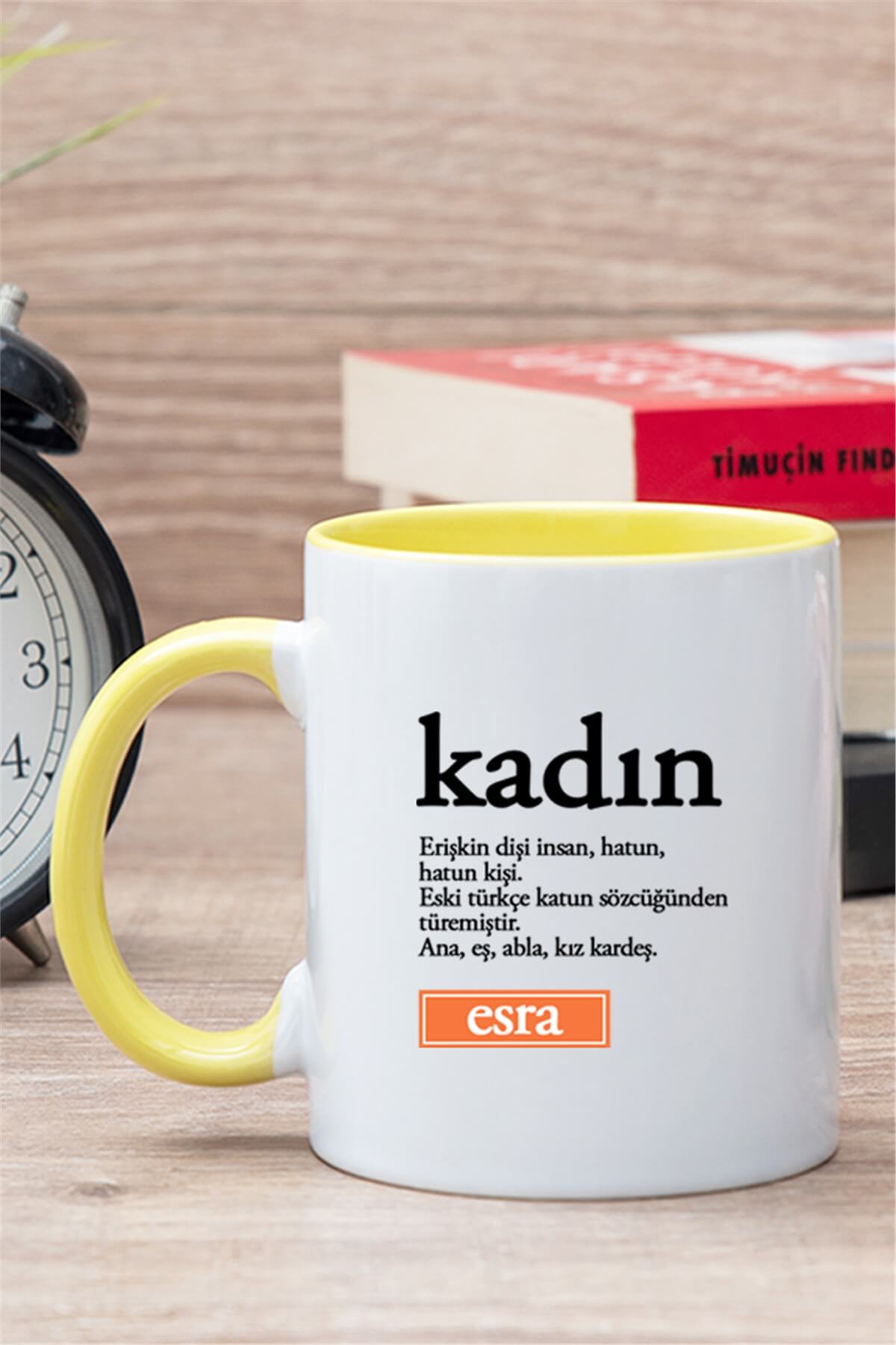 Kadın Kelime Anlamı İçi Renkli Kupa Bardak