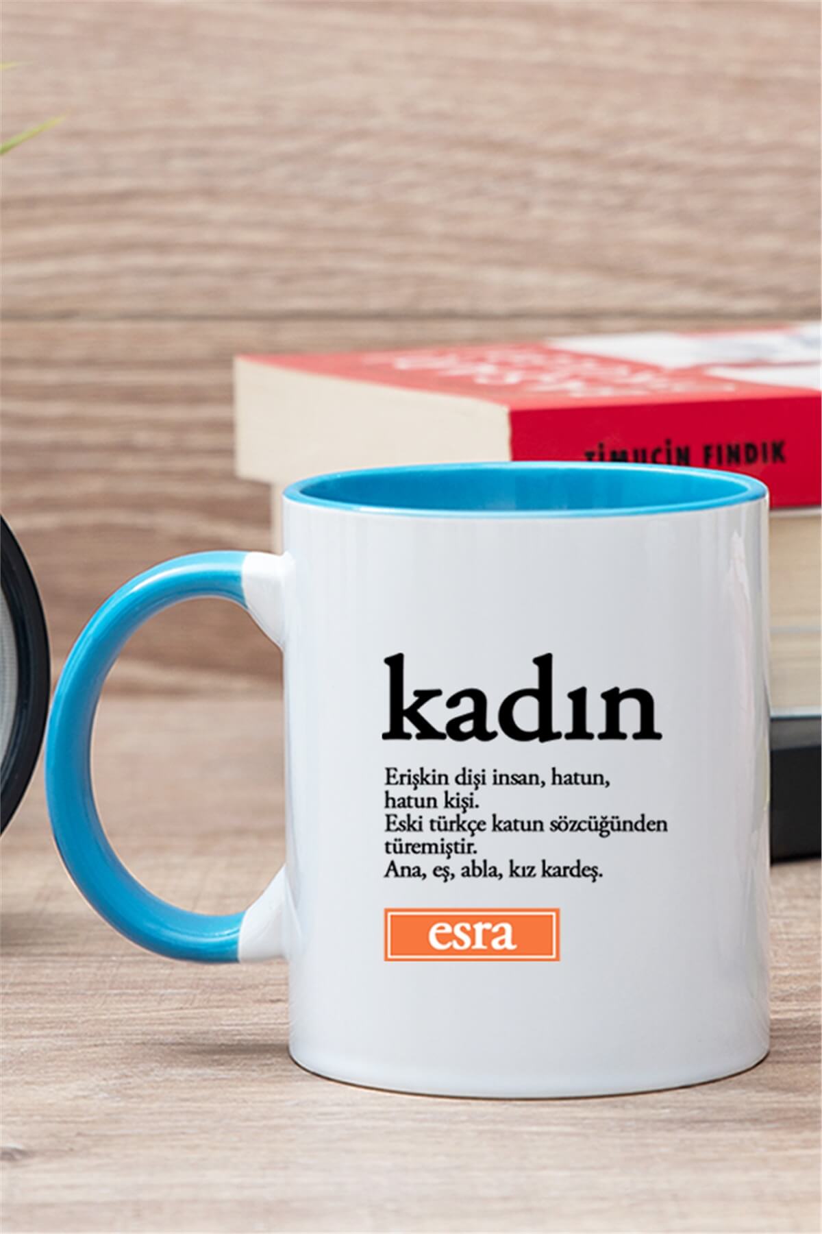 Kadın Kelime Anlamı İçi Renkli Kupa Bardak