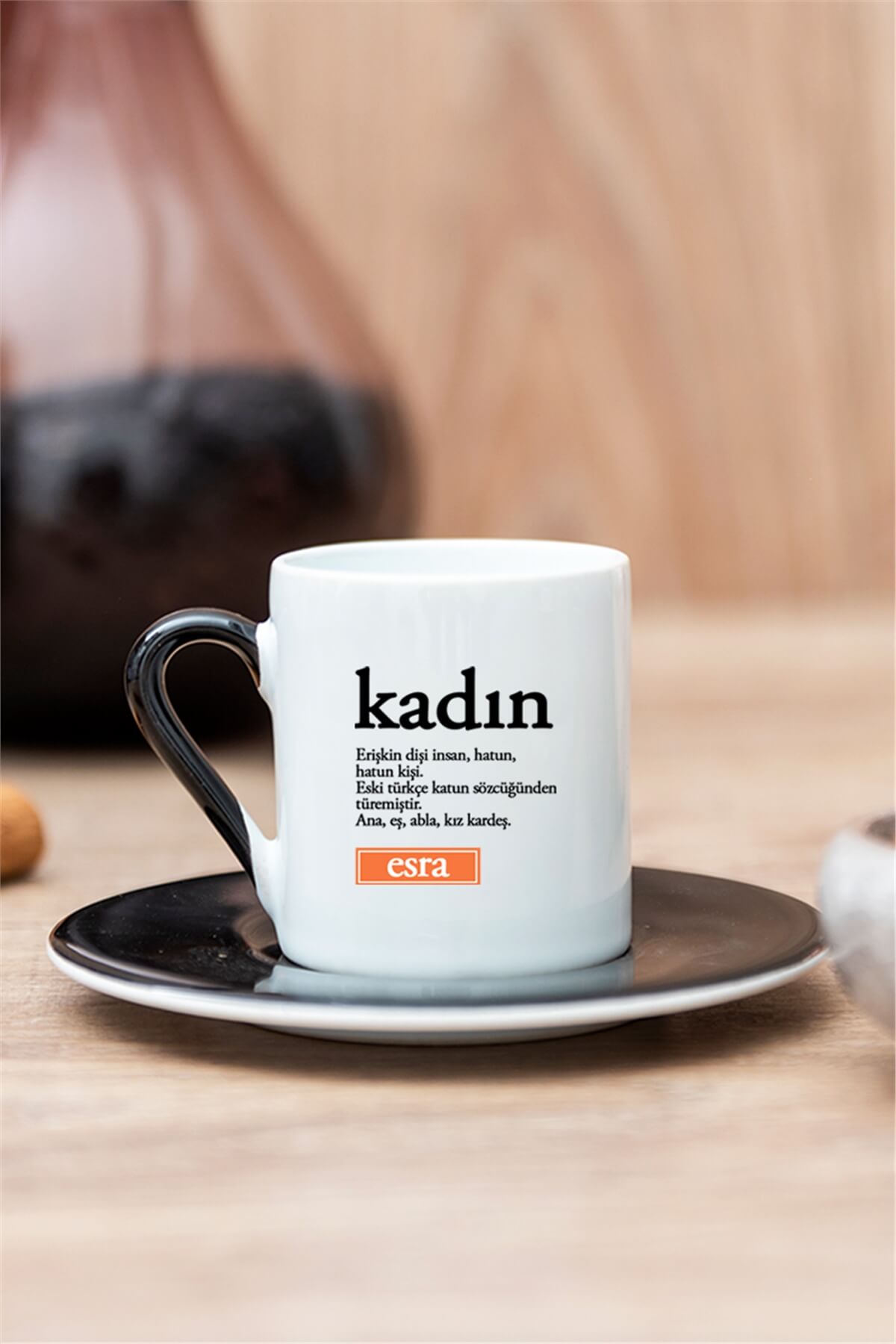 Kadın Kelime Anlamı Renkli Türk Kahvesi Fincanı