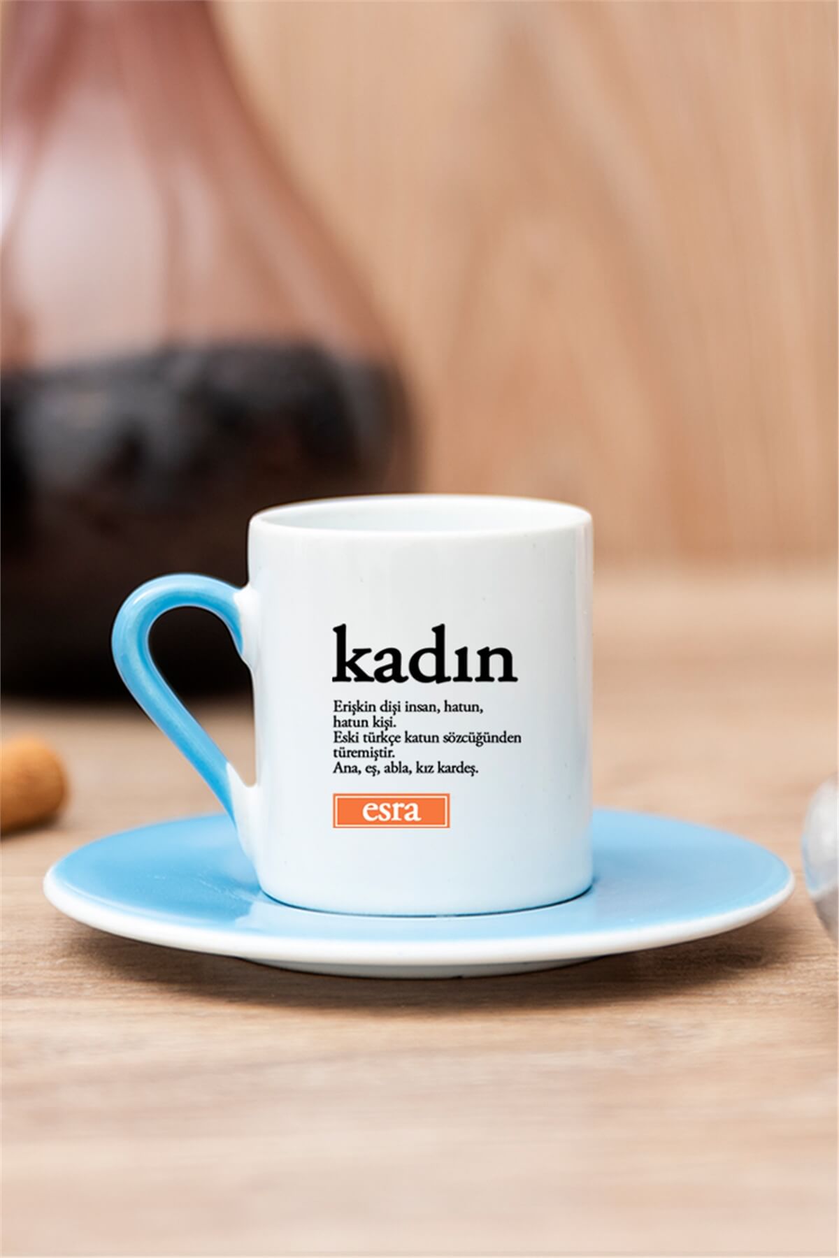 Kadın Kelime Anlamı Renkli Türk Kahvesi Fincanı