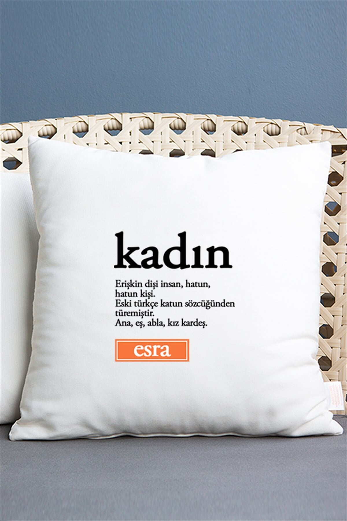 Kadın Kelime Anlamı Saten Kare Yastık