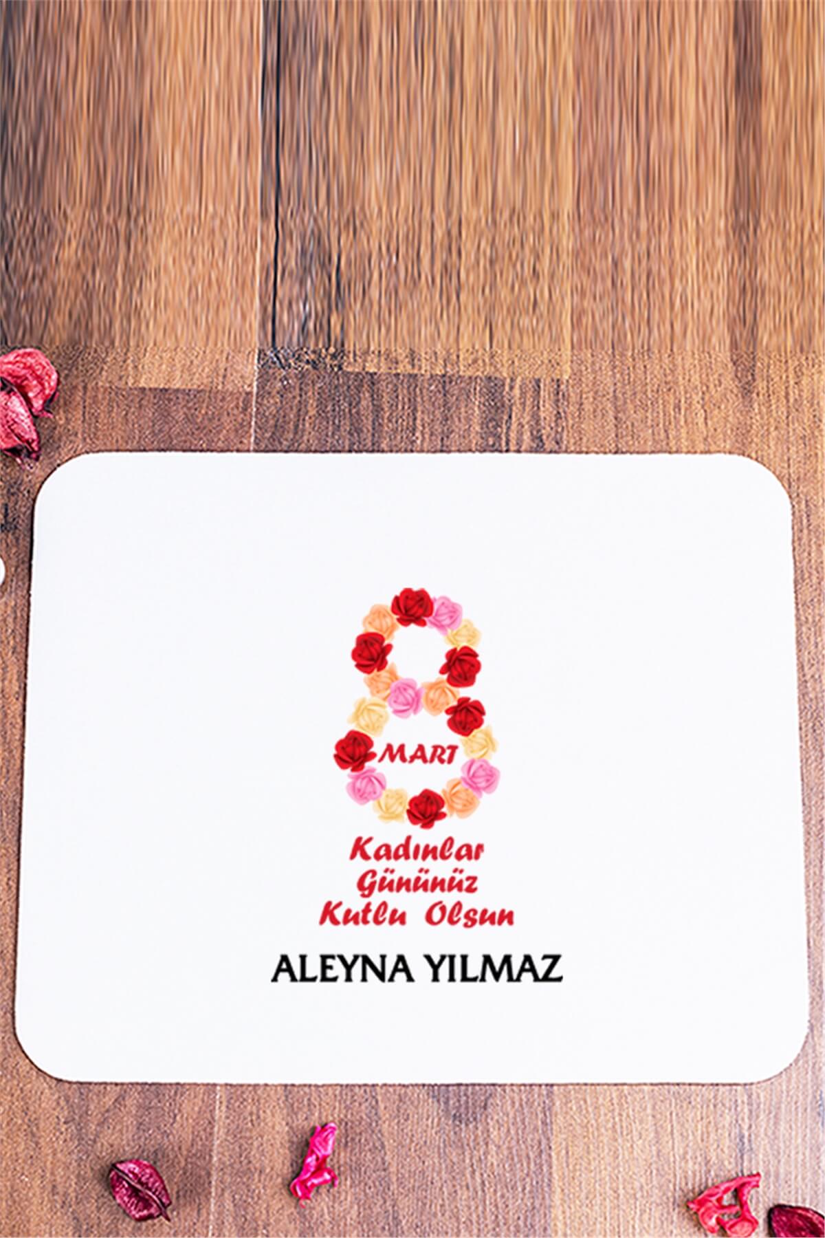 Kadınlar Günü Gül Tasarım Mouse Pad
