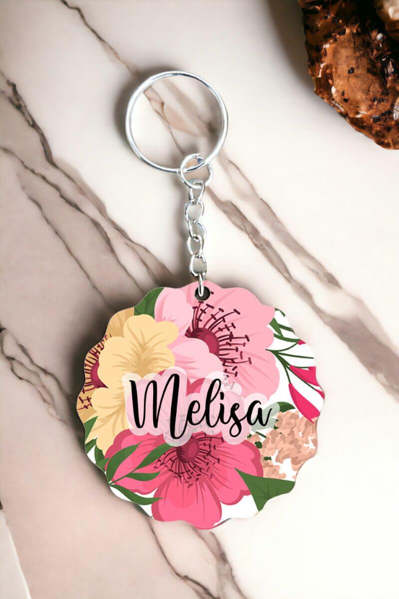 Kadınlar için Kişiye Özel Hediye Çiçek Tasarım Anahtarlık