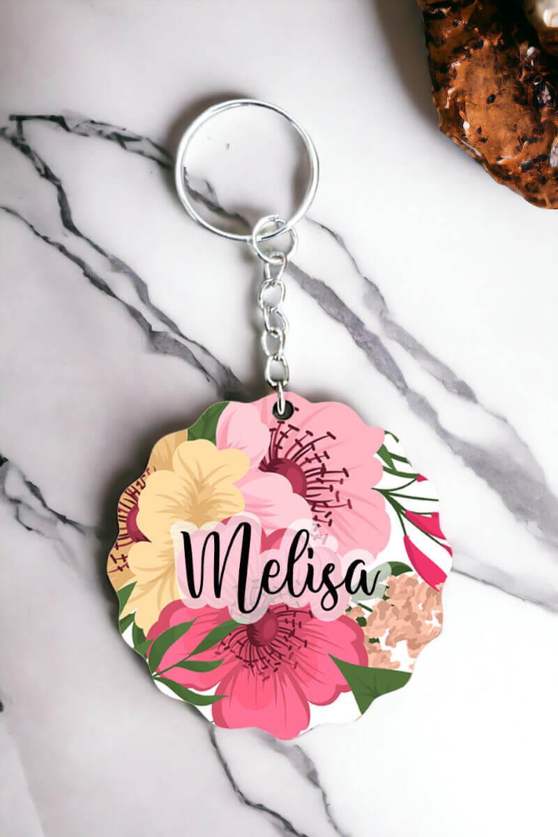 Kadınlar için Kişiye Özel Hediye Çiçek Tasarım Anahtarlık