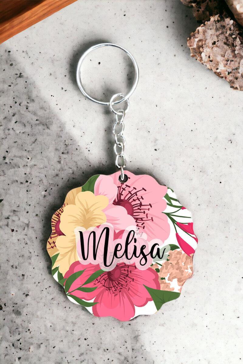 Kadınlar için Kişiye Özel Hediye Çiçek Tasarım Anahtarlık