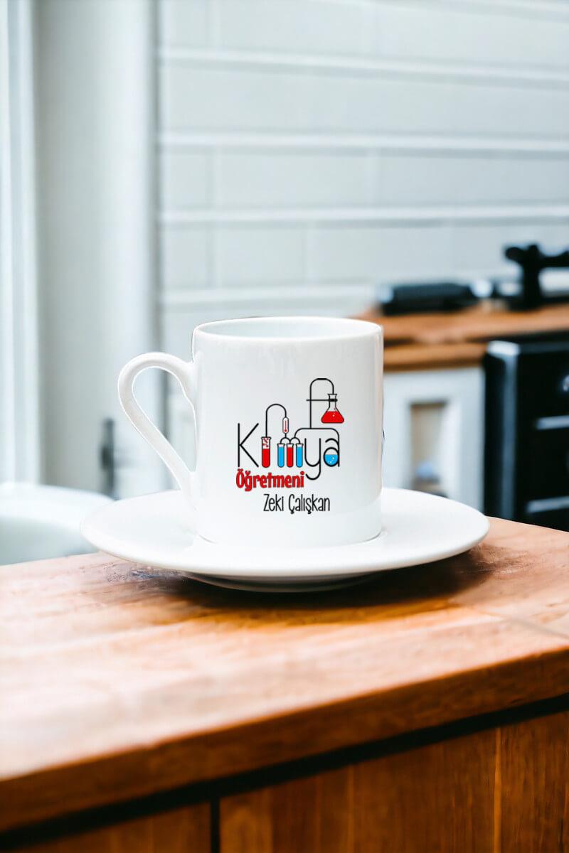 Kimya Öğretmeni Beyaz Türk Kahvesi Fincanı