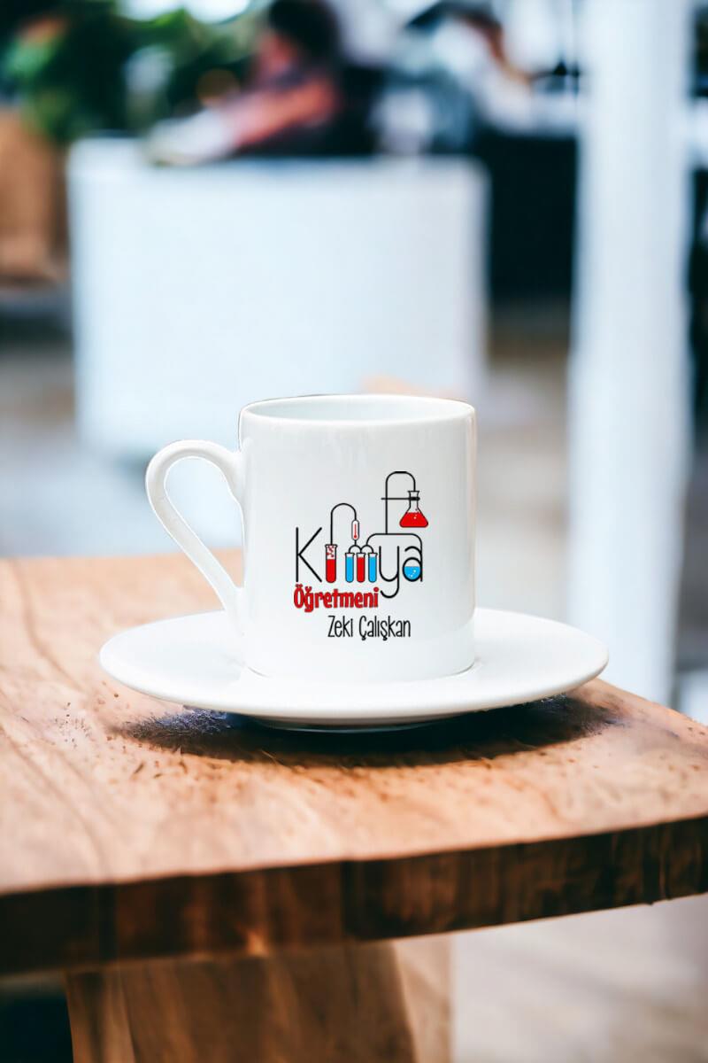 Kimya Öğretmeni Beyaz Türk Kahvesi Fincanı