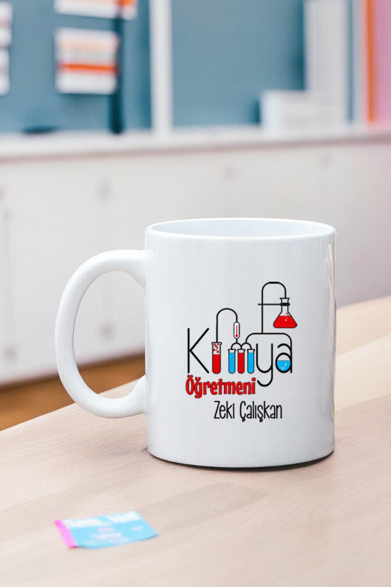 Kimya Öğretmenine Hediye Beyaz Kupa Bardak
