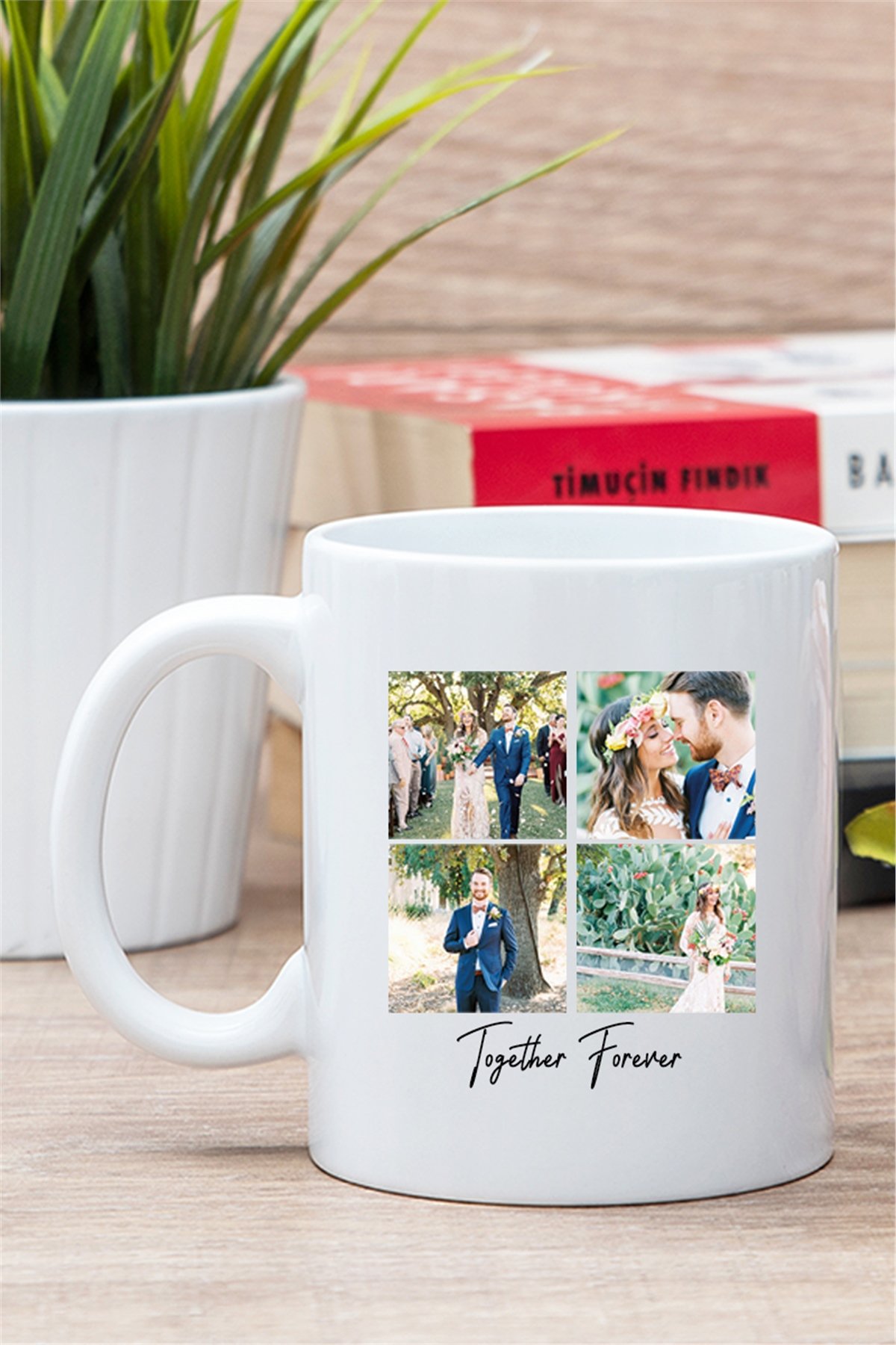 Kişiye Özel Dört Fotoğraflı Kupa Bardak Beyaz Kupa Bardak