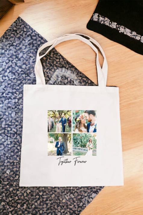 Kişiye Özel Dört Fotoğraflı Kupa Bardak Bez Çanta