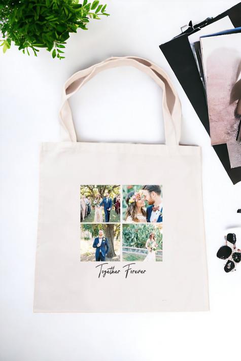 Kişiye Özel Dört Fotoğraflı Kupa Bardak Bez Çanta