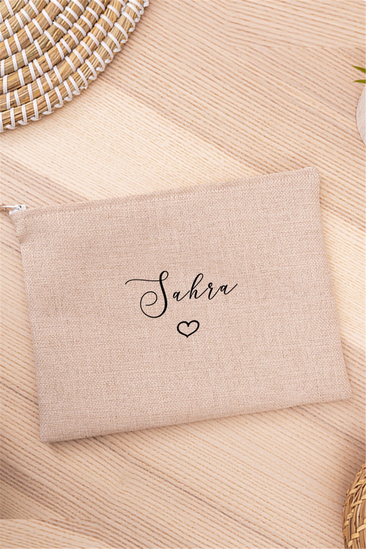 Kişiye Özel El Yazısı Tasarımlı İsimli Keten Bez El Çantası