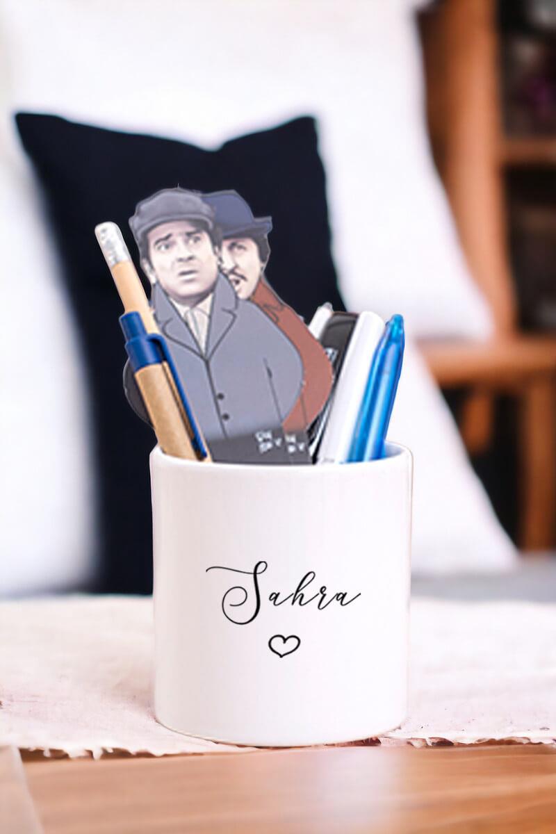 Kişiye Özel El Yazısı Tasarımlı İsimli Seramik Kalemlik