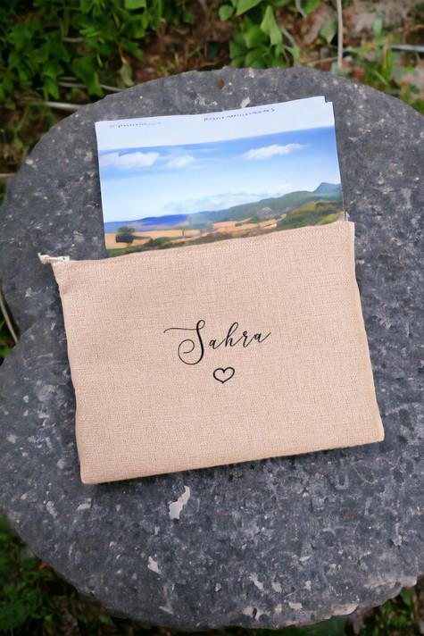 Kişiye Özel El Yazısı Tasarımlı İsimli Keten Bez El Çantası
