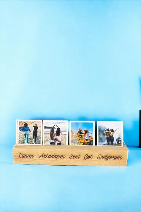 Kişiye Özel Fotoğraflı Ahşap Stand