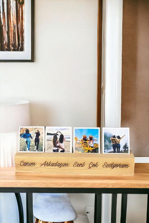 Kişiye Özel Fotoğraflı Ahşap Stand