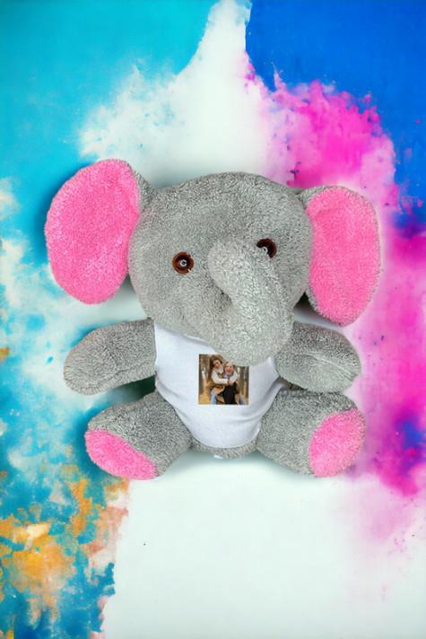 Kişiye Özel Fotoğraflı Peluş Fil