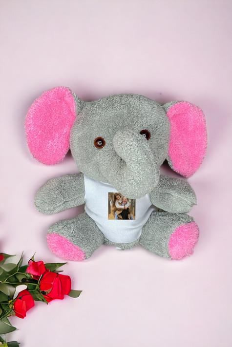 Kişiye Özel Fotoğraflı Peluş Fil