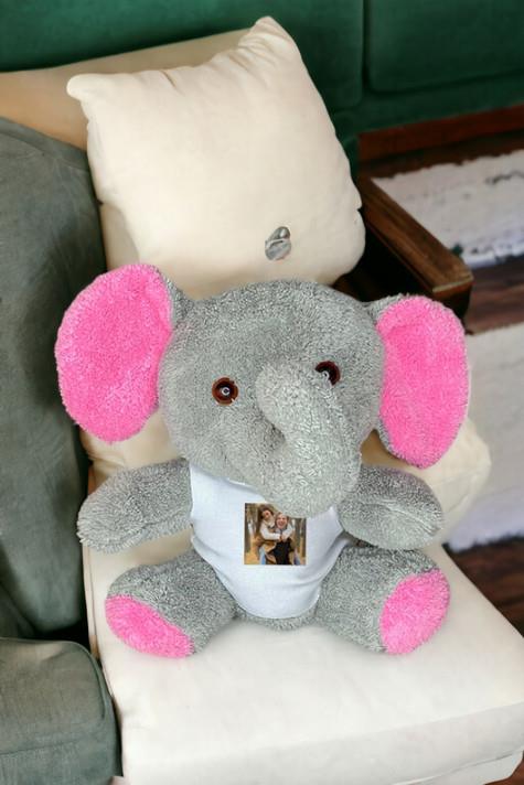 Kişiye Özel Fotoğraflı Peluş Fil