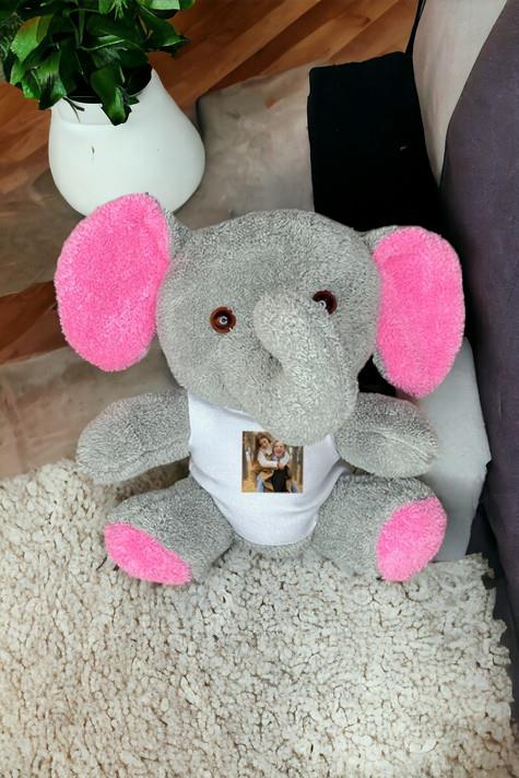 Kişiye Özel Fotoğraflı Peluş Fil