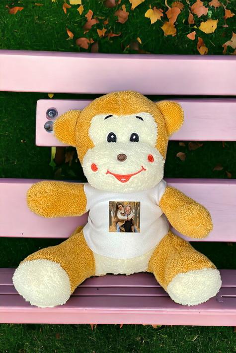 Kişiye Özel Fotoğraflı Peluş Maymun