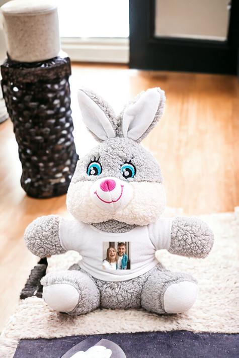 Kişiye Özel Fotoğraflı Peluş Tavşan