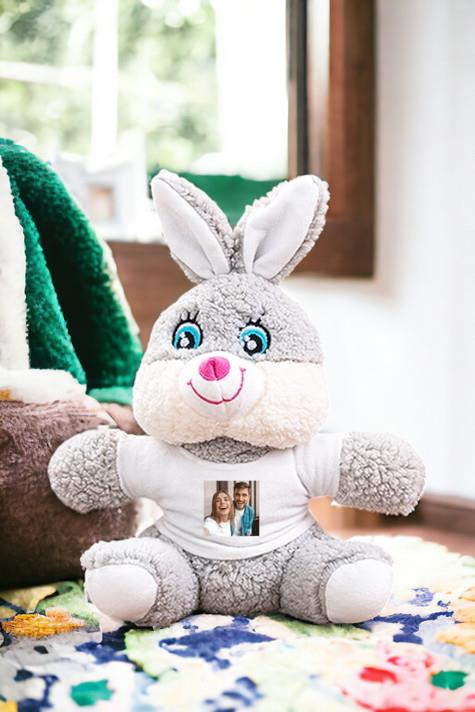 Kişiye Özel Fotoğraflı Peluş Tavşan
