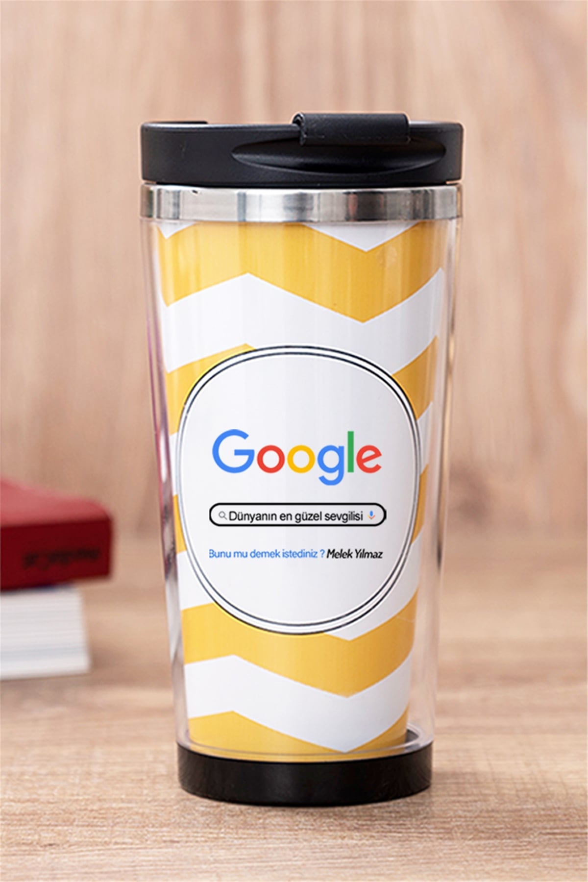 Kişiye Özel Google Tasarım Esprili Termos Bardak