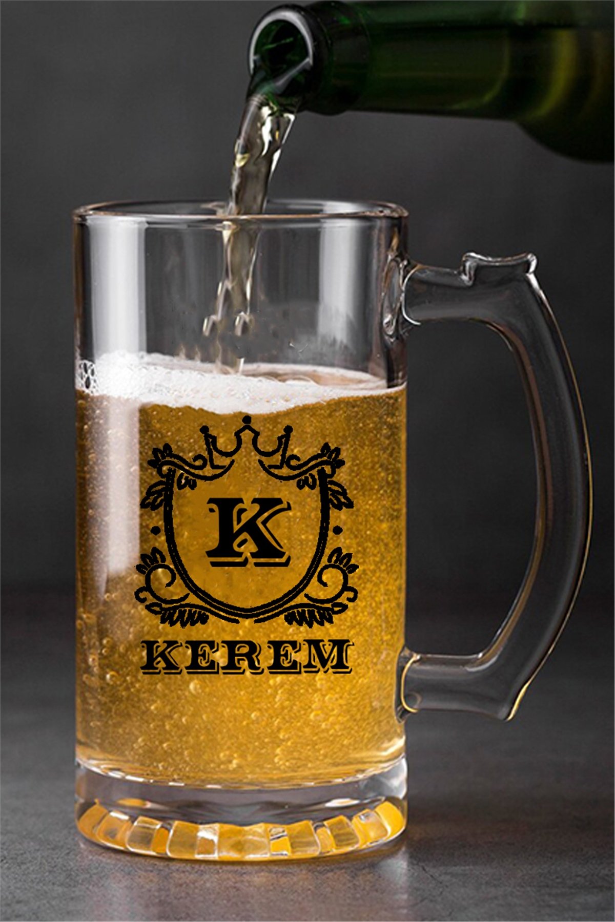 Kişiye Özel Harfli ve İsimli İkili Bira Bardağı