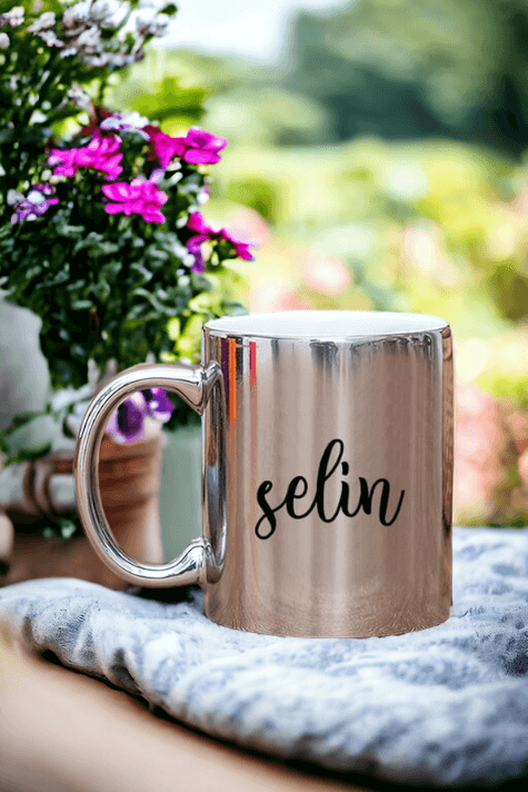 Kişiye Özel İsim Yazılı Gold - Silver Kupa Bardak