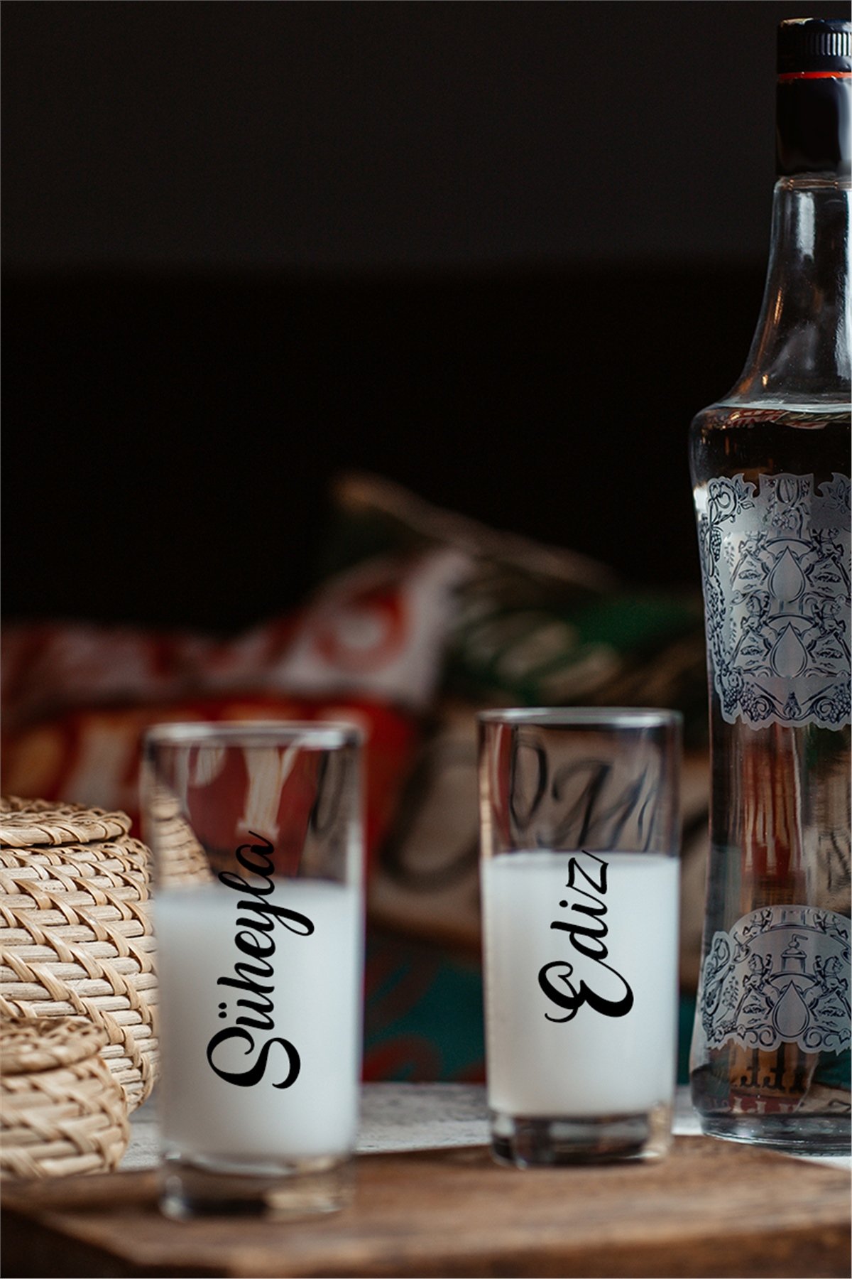Kişiye Özel İsim Yazılı İkili Rakı Bardağı