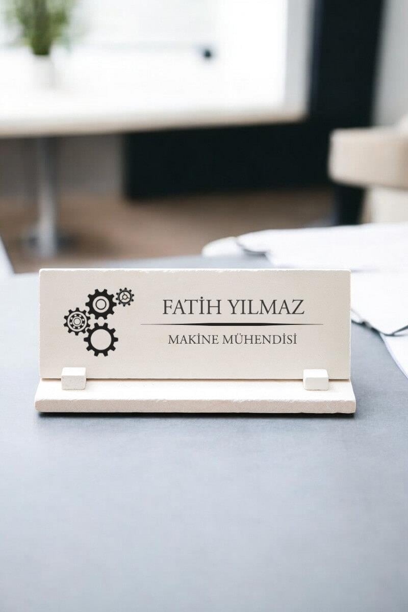 Kişiye Özel Makine Mühendisi Taş Masa İsimliği