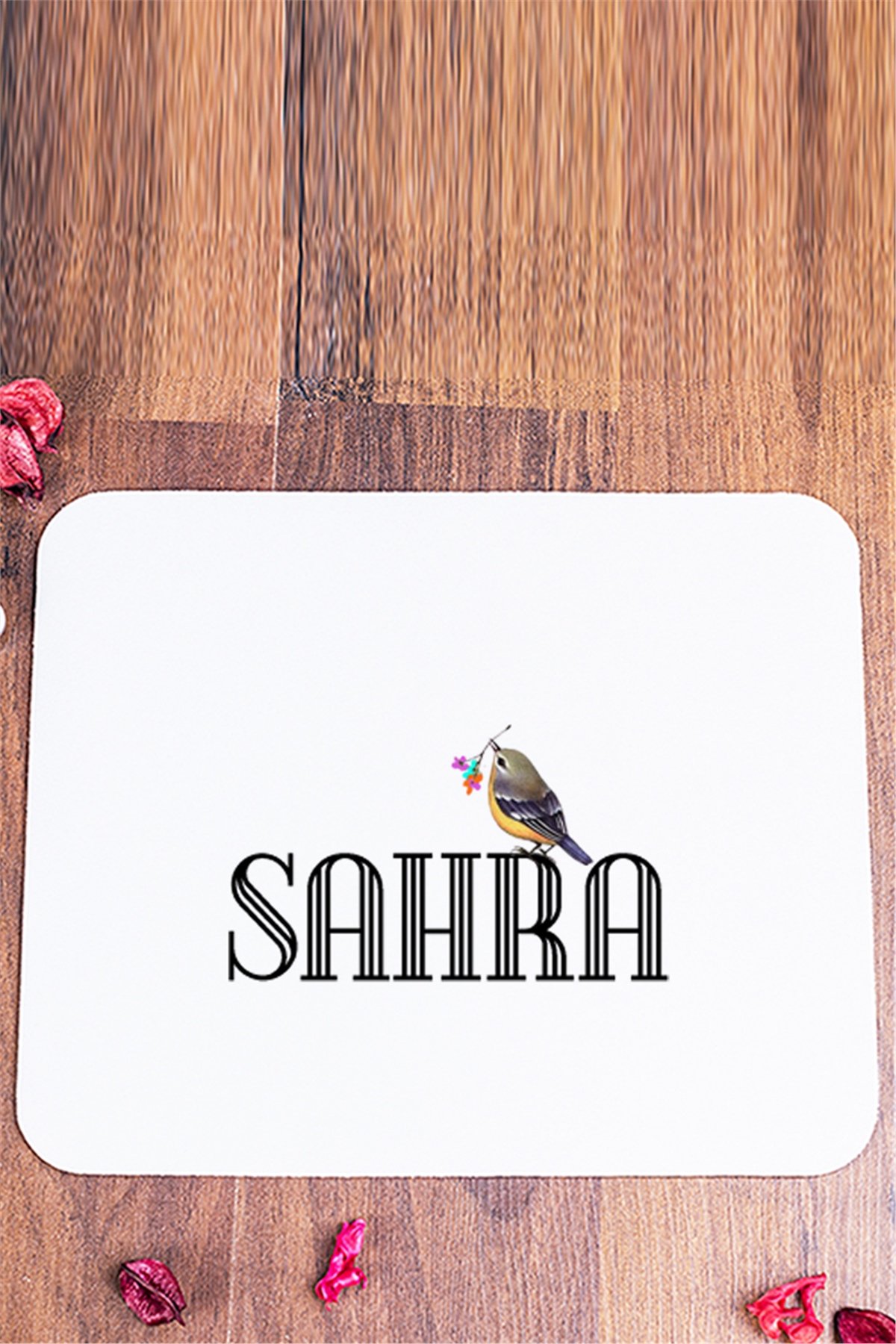 Kişiye Özel Minik Serçe İsim Yazılı Mouse Pad