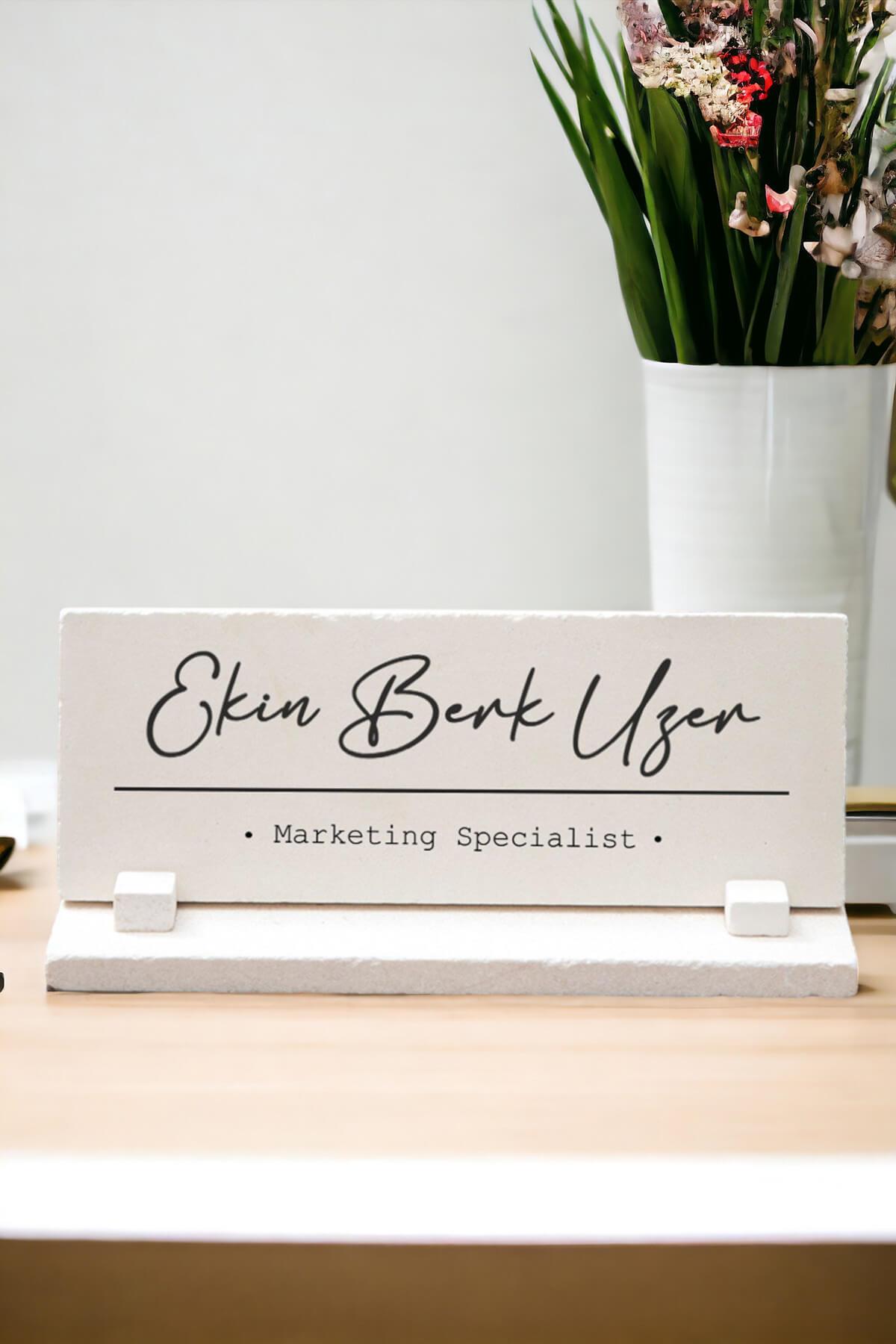 Kişiye Özel Ofis Hediyesi El Yazısı Tasarım İsimlik