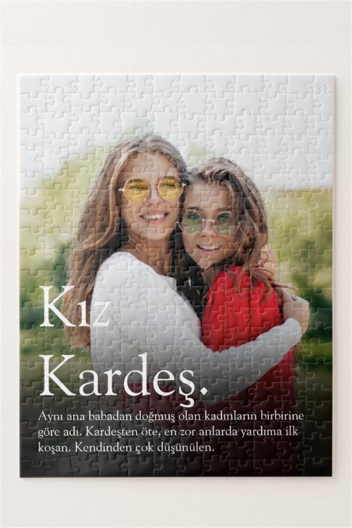 Kız Kardeşe Hediye Fotoğraf Baskılı Dikdörtgen Puzzle