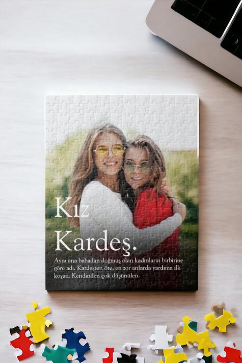 Kız Kardeşe Hediye Fotoğraf Baskılı Dikdörtgen Puzzle