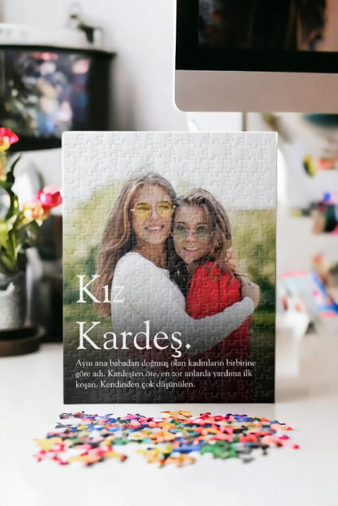 Kız Kardeşe Hediye Fotoğraf Baskılı Dikdörtgen Puzzle