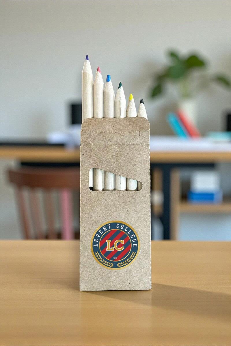 Kraft Kutulu 6lı Yarım Boya Kalemi