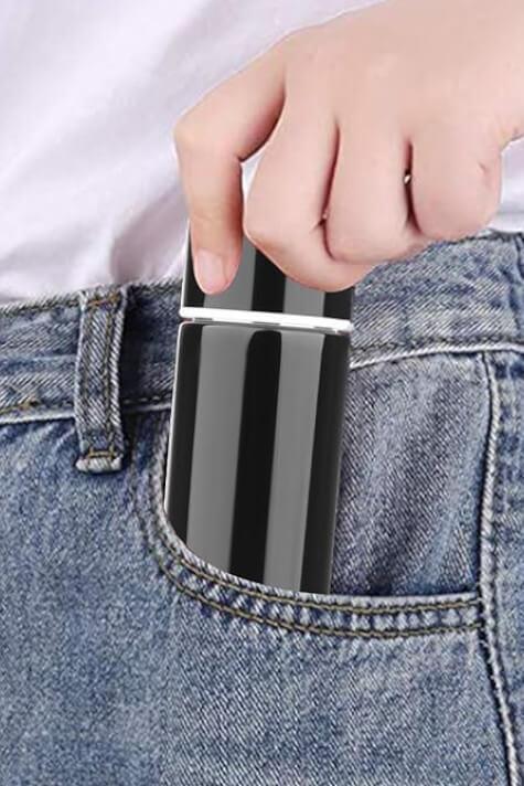 Logo Baskılı Siyah Renk Promosyon 150ml Mini Cep Termosu