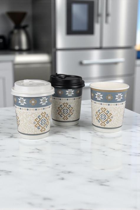 Logolu 8oz Double Wall Karton Bardak