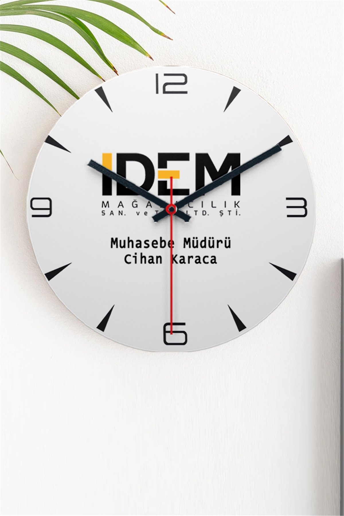 Logolu Ahşap Duvar Saati