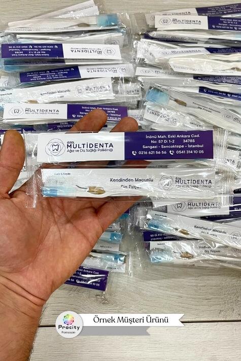 Logonuza Özel Ambalajlı Tek Kullanımlık Diş Fırçası