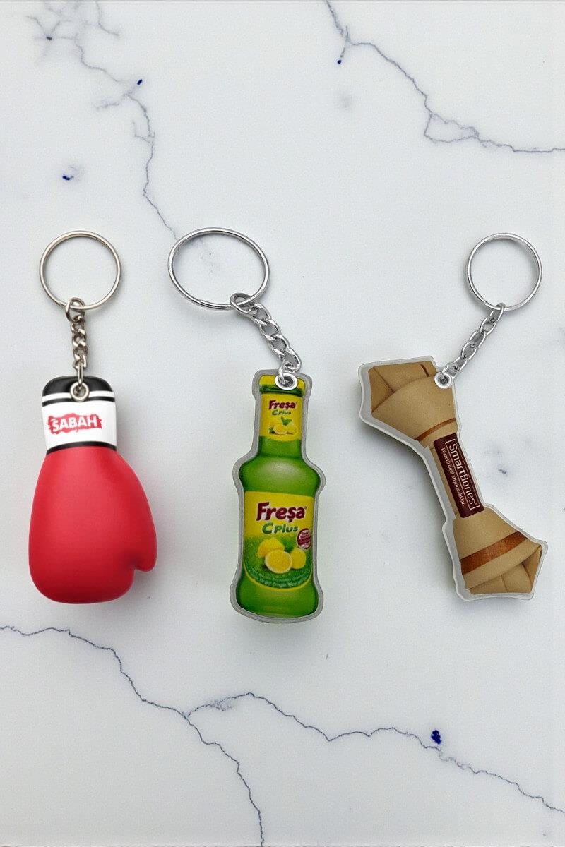 Logonuza Özel Kesim Puf Anahtarlık