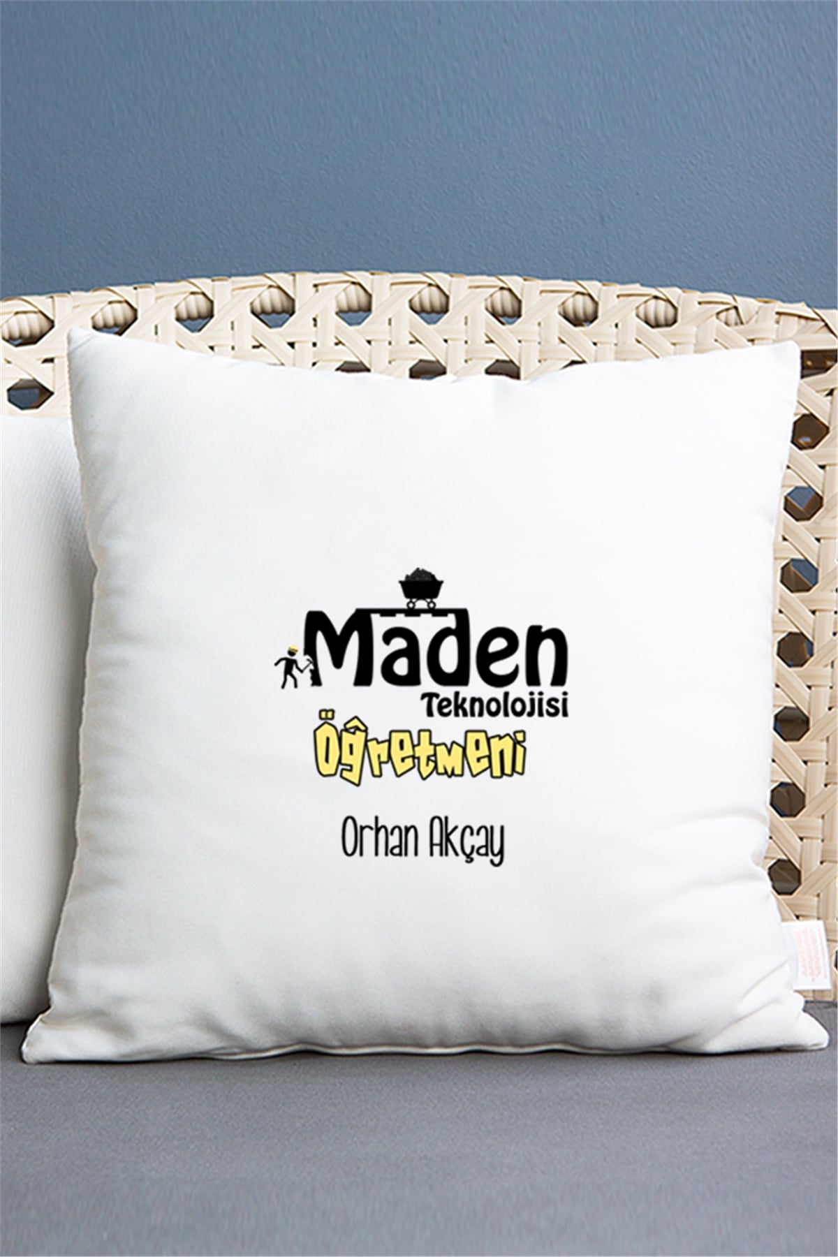 Maden Teknolojisi Öğretmeni Saten Kare Yastık