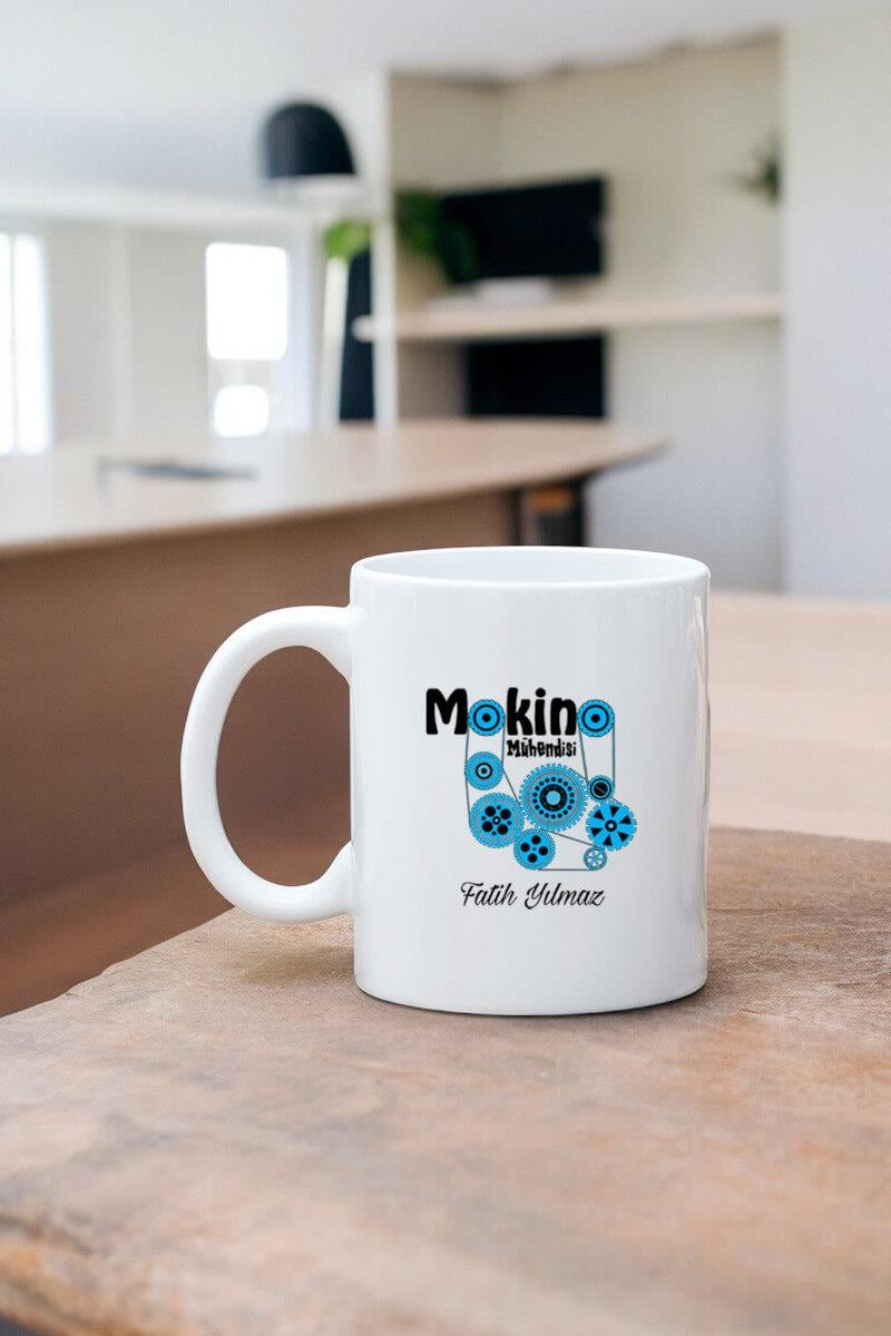 Makine Mühendisine Hediye Beyaz Kupa Bardak